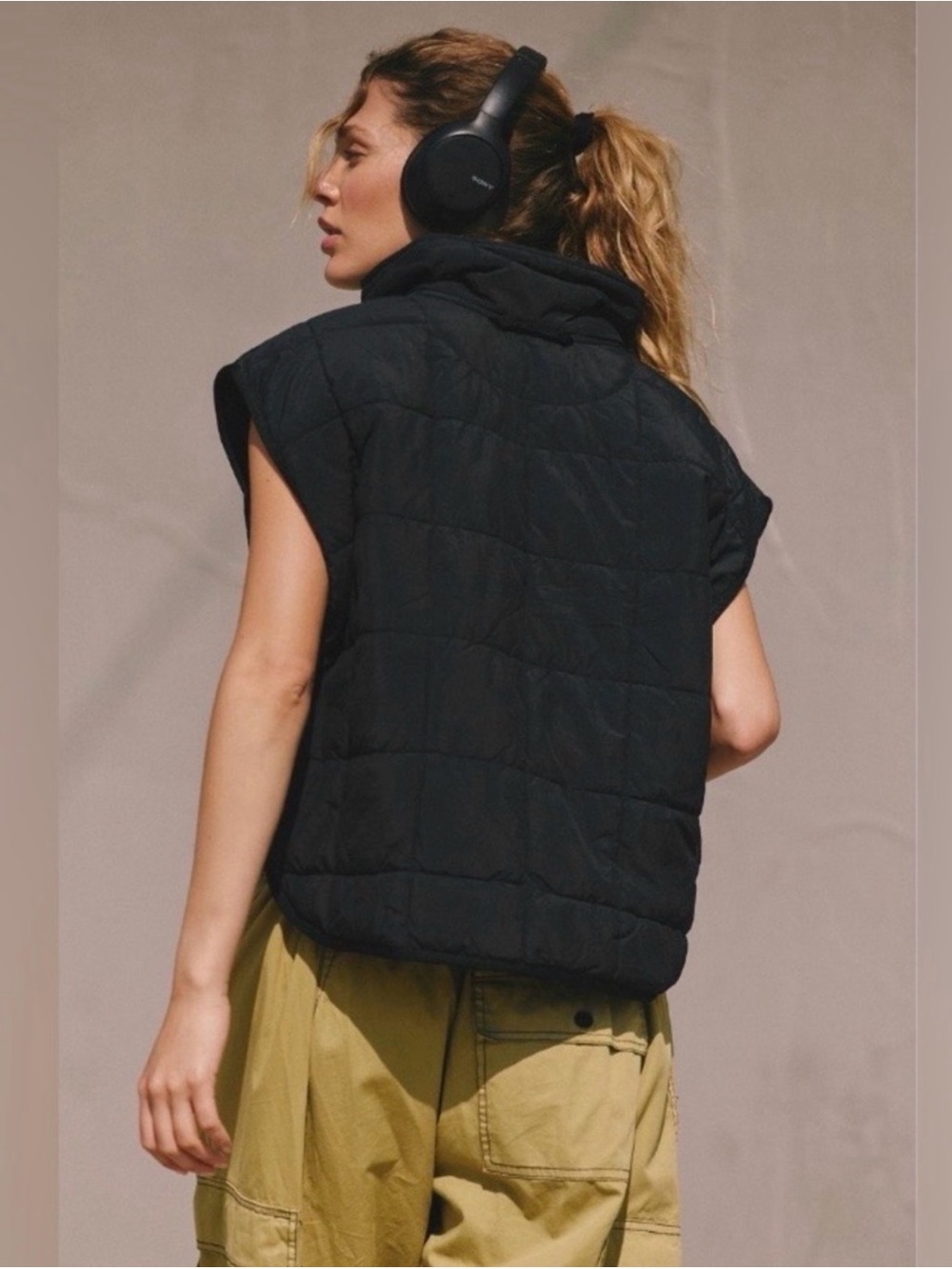 Free people movement pippa puffer packable vest black $148 xsmall